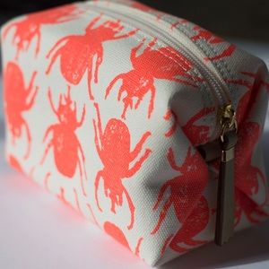 Brand New Orange Spider Print Cosmetic Bag